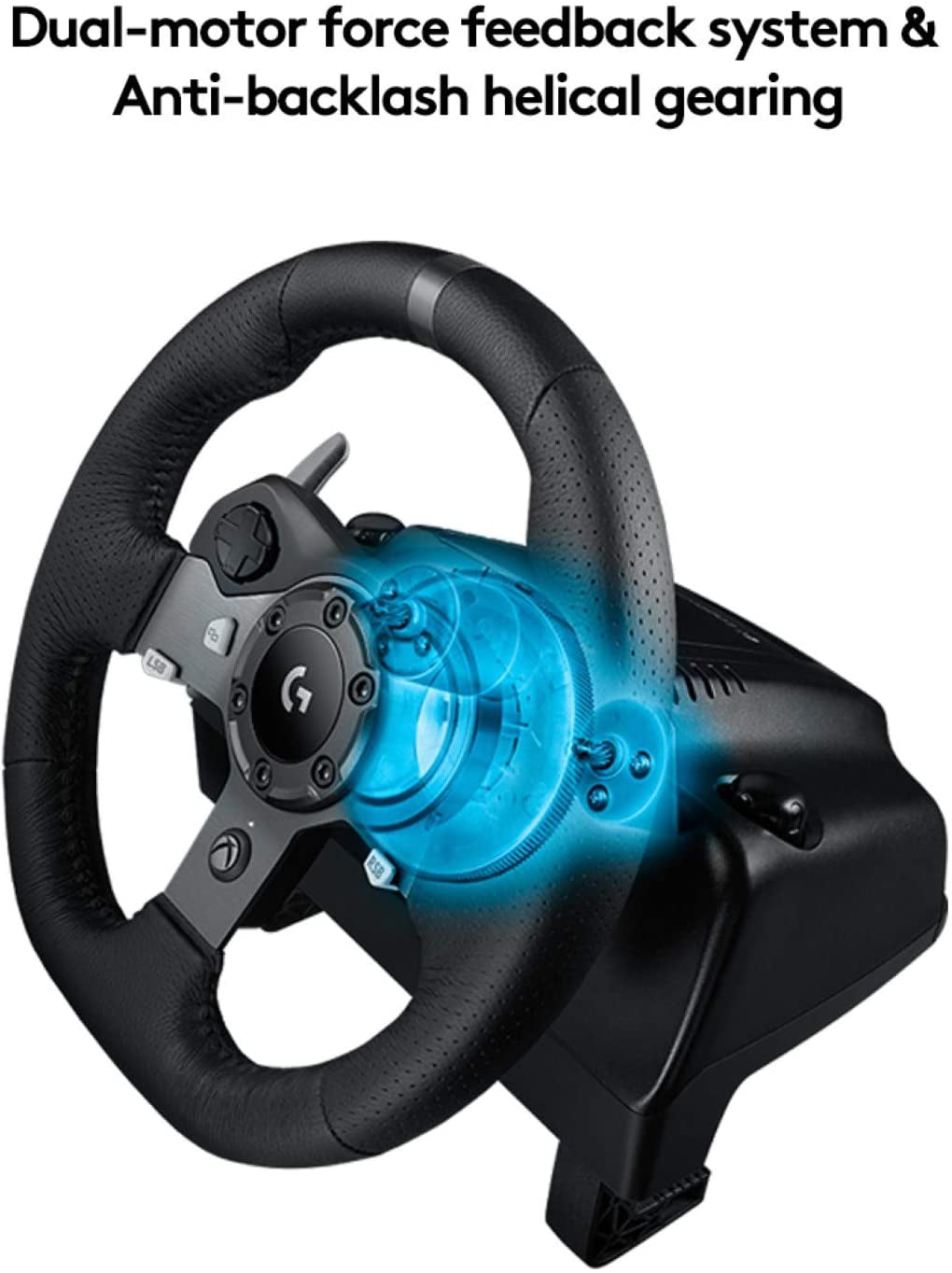 Logitech G920 Driving Force Racing Wheel and Floor Pedals, Real Force  Feedback, Stainless Steel Paddle Shifters, Leather Steering Wheel Cover for  Xbox Series X