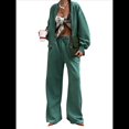 thumbnail image 2 of Conjuntos de Dos Piezas para Mujer, Cárdigan de Color Liso Moderno, Chaqueta de Larga y Pantalones de Pierna , Trajes Deportivos. Verde S, 2 of 10