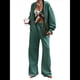 thumbnail image 2 of Conjuntos de Dos Piezas para Mujer, Cárdigan de Color Liso Moderno, Chaqueta de Larga y Pantalones de Pierna , Trajes Deportivos. Verde S, 2 of 10