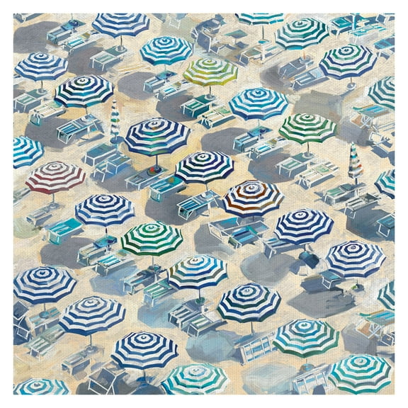 Masterpiece Art Gallery Birdseye Beach Umbrella Portrait by Studio Arts Canvas Art 30" x 30"