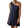 thumbnail image 1 of Womens Ladies Womens Slope Shoulder Strap Sexy Summer Dress, 1 of 9