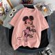 thumbnail image 1 of Mickey Mouse Disney Short Sleeve T-Shirts Devil Minnie Mouse Funny Women's T-Shirt Fashion Streetwear Edgy Female Clothing 2022M Gao Jinjia LED, 1 of 2