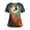 Saffron, variant on LNZGNM Halloween Womens Scrub Top V-neck Short Sleeve with Patch Pockets and Breathable Fabric Healthcare Uniform Workwear,Black (XXL)