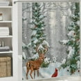 thumbnail image 6 of Orinice Deer Snowy Forest Cardinal Bathroom Decor Set - Colorful Luxurious Graphic Print Polyester Fabric Shower Curtain with Hooks 36x72, 6 of 7