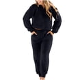 thumbnail image 2 of Idoravan Women Sets Clothing Womens Long Sleeve Solid Plush Tank Tops Set Elastic Waist Long Pants, 2 of 9