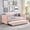 Pink, variant on Twin Size Daybed with Pop-up Trundle Upholstered Tufted Sofa Bed, Boucle Fabric 83x43x29.5 for Living Room Guest Room