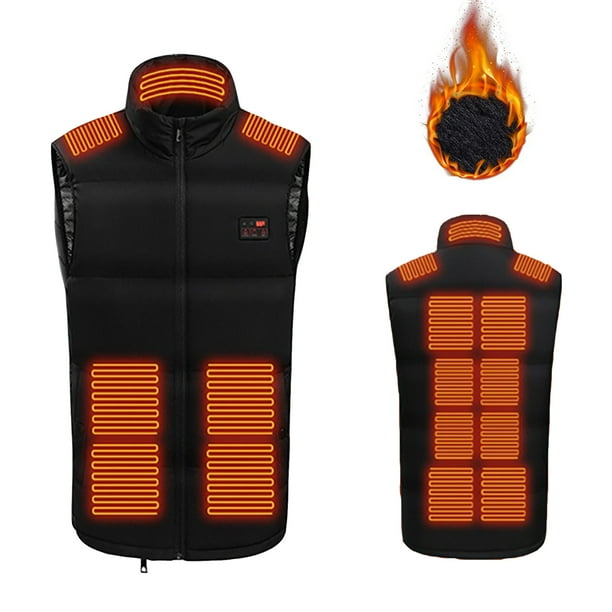 FreshTop Men's Heated Vest, 15 Heating Zones Sleeveless Puffer Jacket