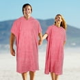 thumbnail image 6 of Tirrinia Surf Beach Changing Towel With Hood, Absorbent Microfiber Robe Poncho, Men & Women, Pink, 6 of 9