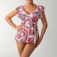 thumbnail image 4 of KIHOUT Women's Split Bikini Swimsuit Floral Print Peplum Ruffle Top Removable Padded Nylon for Beach Pool Summer, 4 of 7
