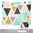 thumbnail image 2 of ZEALGNED Pink Pattern Triangles Abstract and Blue Mint Christmas Cute Wall Art Hanging Tapestry Home Decor for Living Room Bedroom Dorm 51x60 inch, 2 of 2