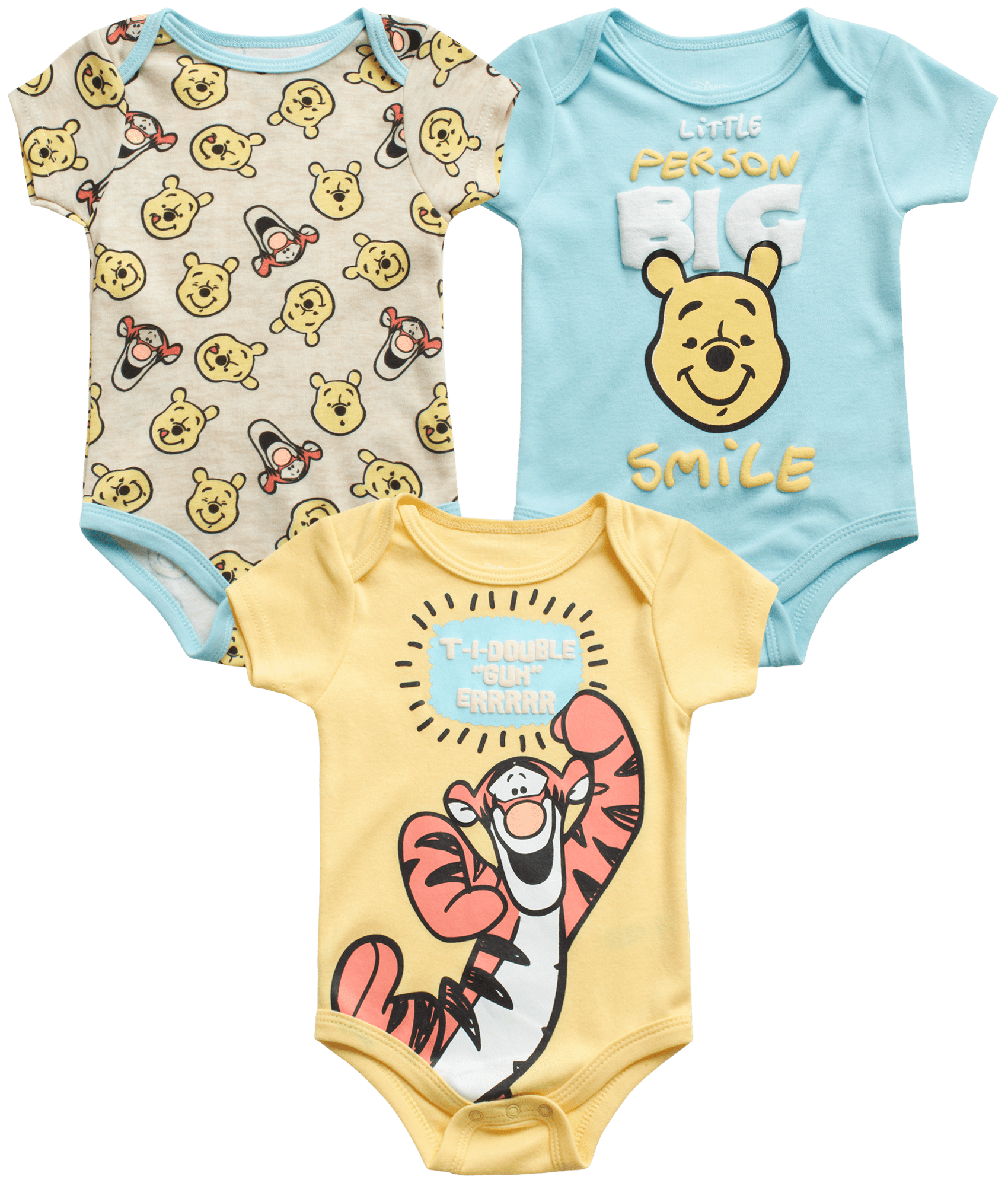 Disney Baby Boys’ Mickey Mouse Bodysuit 3 Pack Newborn Layette Romper