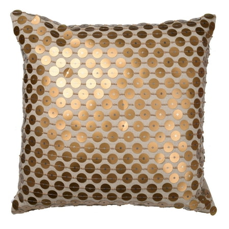 A & B Home A Home Dashiell Copper Beaded Throw Pillow, Linen, 22 By