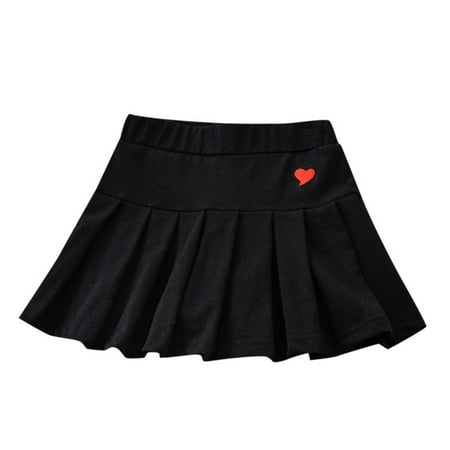 

AQUTE Skirt For Girls Pleated Skirt School Skirt Mini Skirt Pleated Cheer Skirt Casual Skater Skirt Black 3-4Y