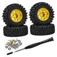 thumbnail image 3 of Milaget 4 Pcs 1/30 Roues et Pneus de Voiture RC Accessoires Haute Performance pour SCX30 Or, 3 of 9