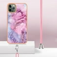 thumbnail image 5 of Mantto for iPhone 11 Pro Max Case, with Lanyard Adjustable Strap, Marble Pattern Soft TPU Bumper Hard PC Back Shockproof Protective Glossy Stylish Durable Phone Case for Women Girls,Pink, 5 of 7