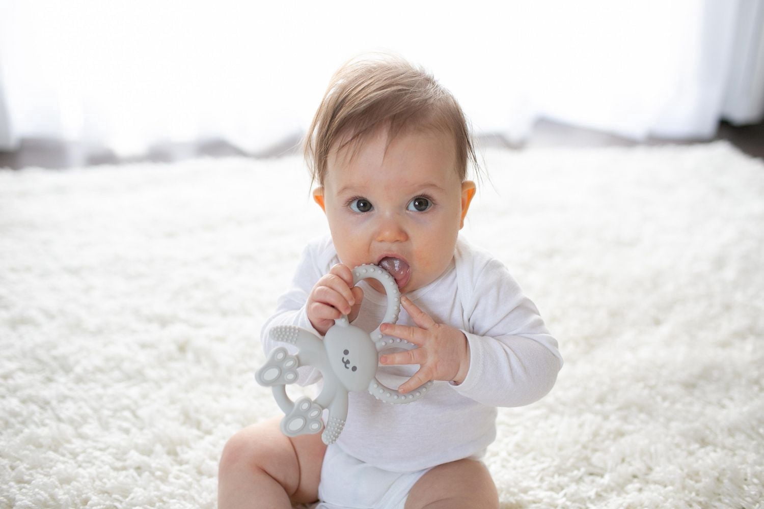 Dr. Brown's Flexees Bunny Long Limbed Silicone Teether Gray