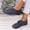 Blue, variant on Women's Plus Size Vintage Faux Leather V-Cut Flats, Retro Slip On Comfortable Casual Shoes for Summer Black 42
