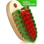 Konex Wooden VegeBrush - Vegetable Brush Scrubber, Produce Brush for Cleaning Fruits and Vegetables, Veggie Scrubber, Potato Scrubber (1 Pack)