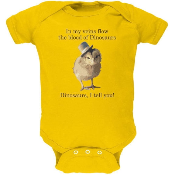 Chick Dinosaur Blood Yellow Soft Baby One Piece - 6 month