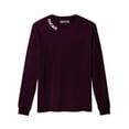thumbnail image 2 of Daxton Premium Chicago Men Long Sleeves T Shirt Ultra Soft Medium Weight Cotton, Wine Tee White Letters 1XL, 2 of 3