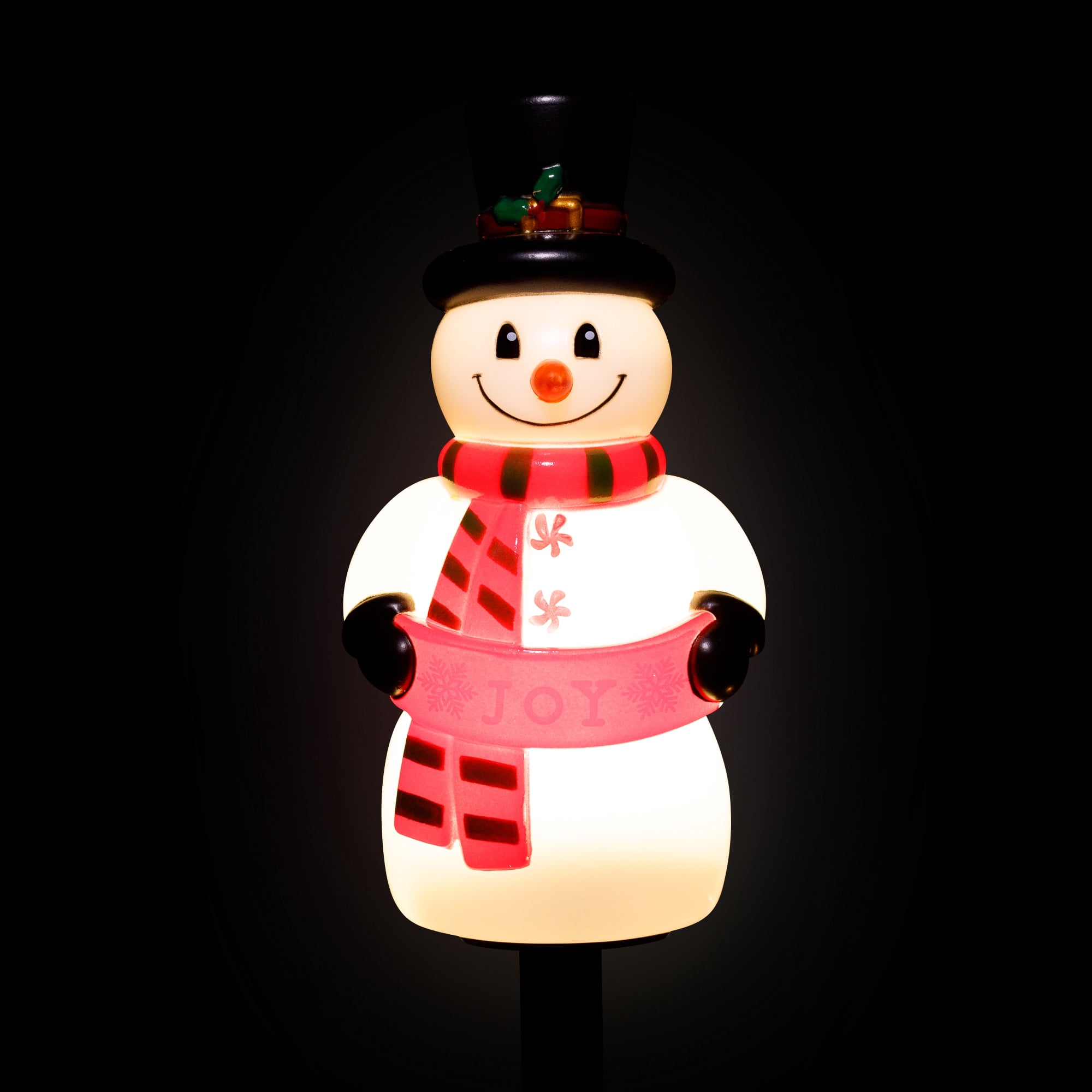 Snowman with Joy Banner Outdoor Christmas Pathway Markers - 16.5" - Set of 3
