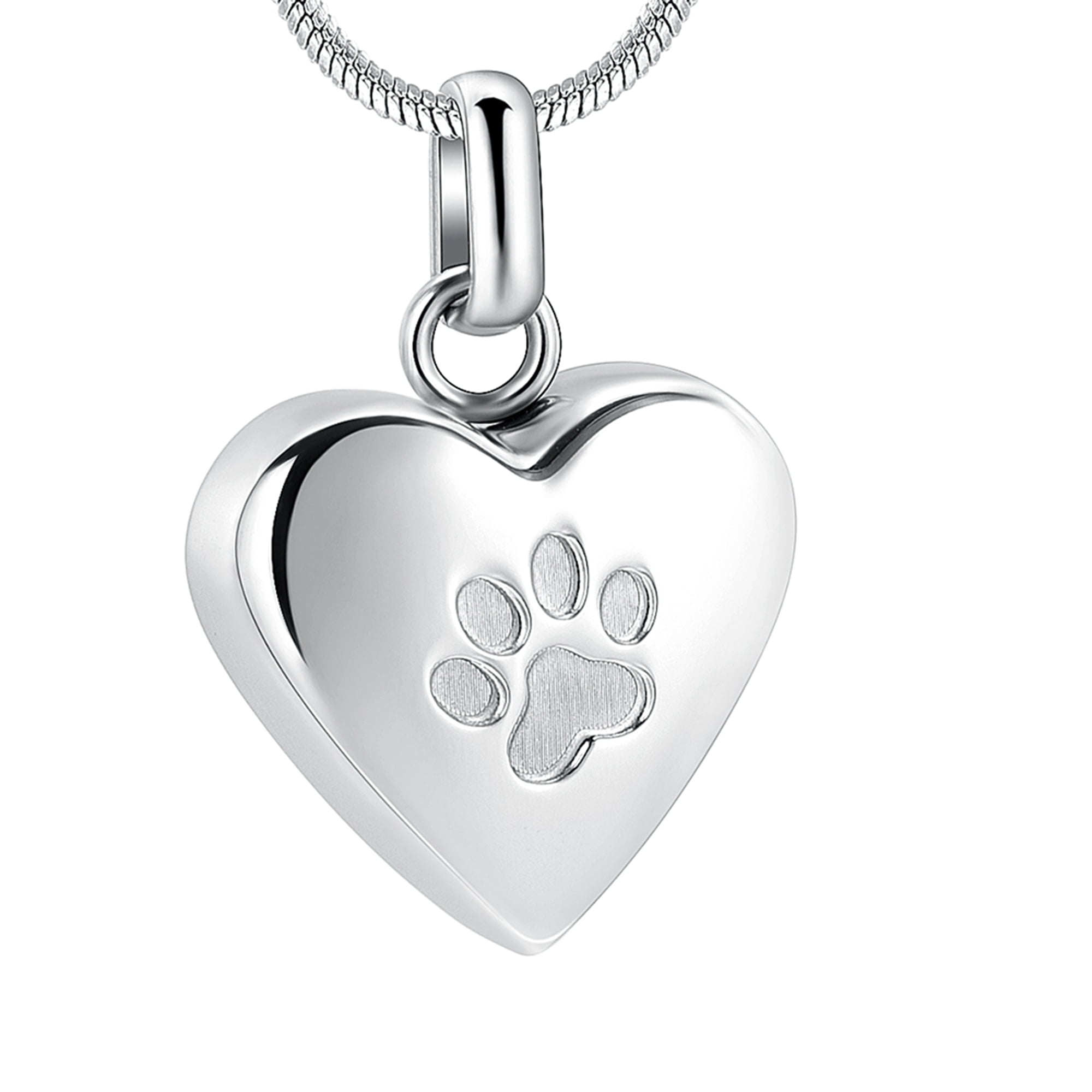 Pet Cremation Jewelry for Ashes Pendant Paw Print Pet Heart Urn ...