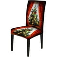 thumbnail image 3 of muroi Christmas Chair Covers for Dining Room Set of 6 Spandex Stretch Dining Room Chair Cover Removable Washable Kitchen Parsons Chair Covers Seat Slipcovers, 3 of 6