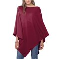 thumbnail image 1 of Poncho de punto rojo para mujer Shawl Wrap MissShorthair, 100 cm, 1 of 7
