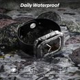 thumbnail image 5 of [2 Pack] 2 in 1 Waterproof Case Compatible for Apple Watch Series 8 7 45mm Screen Protector Tempered Glass Film PC Face Cover & Back Bumper for iWatch Accessories - 45mm Clear x2, 5 of 5