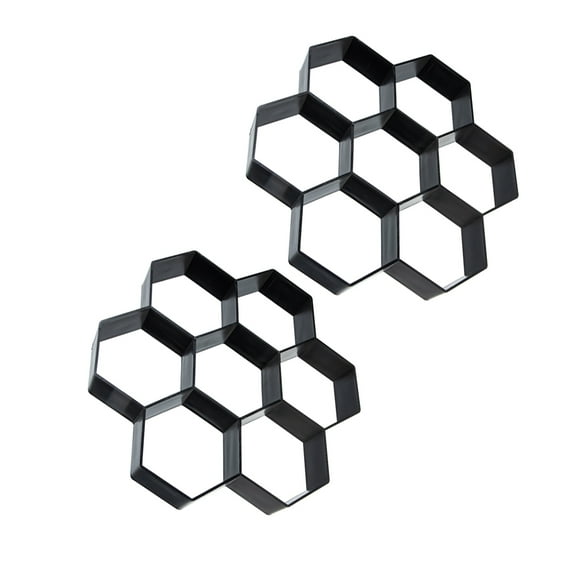 AURARMLET 2Pcs Reusable Plastic Path Molds Hexagonal Design for Concrete Walkways and Garden Paving