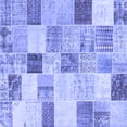 thumbnail image 1 of Ahgly Company Machine Washable Indoor Square Patchwork Blue Transitional Area Rugs, 4' Square, 1 of 4