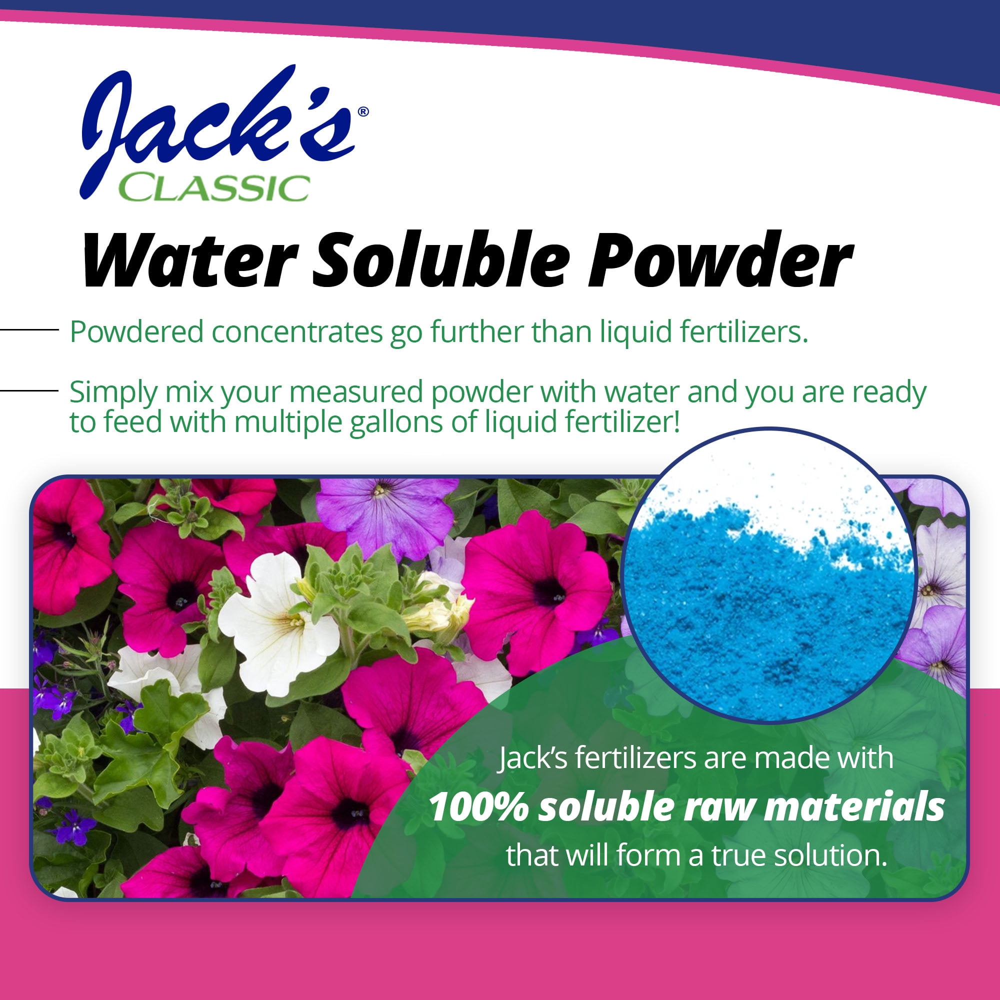 JR Peters Jack's Classic Petunia FeED 20-6-22 Water Soluble Plant Food - 1.5#