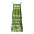 thumbnail image 3 of Womens under $10 2026 ! asdoklhq Womens Plus Size Dresses,Women Summer Boho Print Beach Holiday Dress Strap Big Swing Maxi Dress, 3 of 4