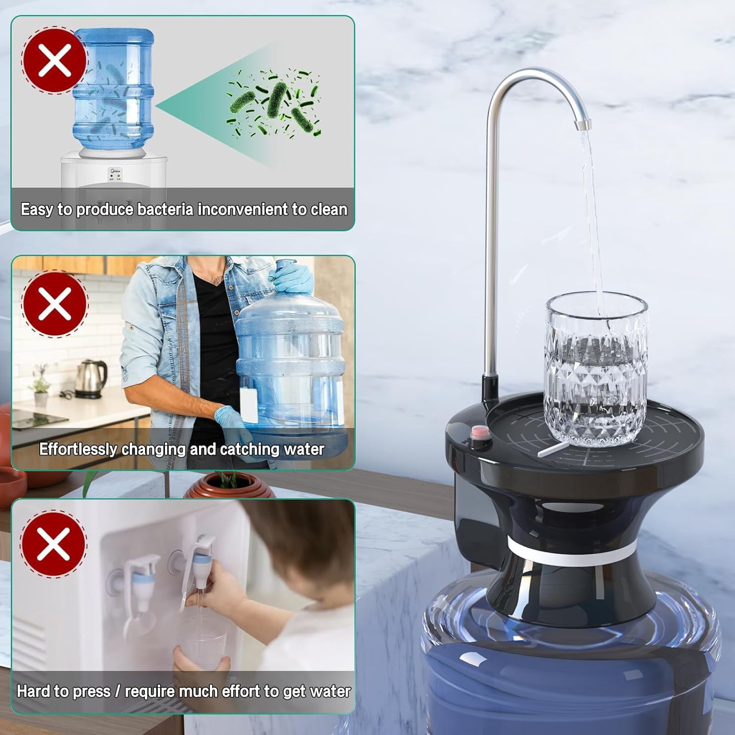 Water Dispenser Pump ABS Electronic Components Portion Control 5 gal Top Loading Water Cooler
