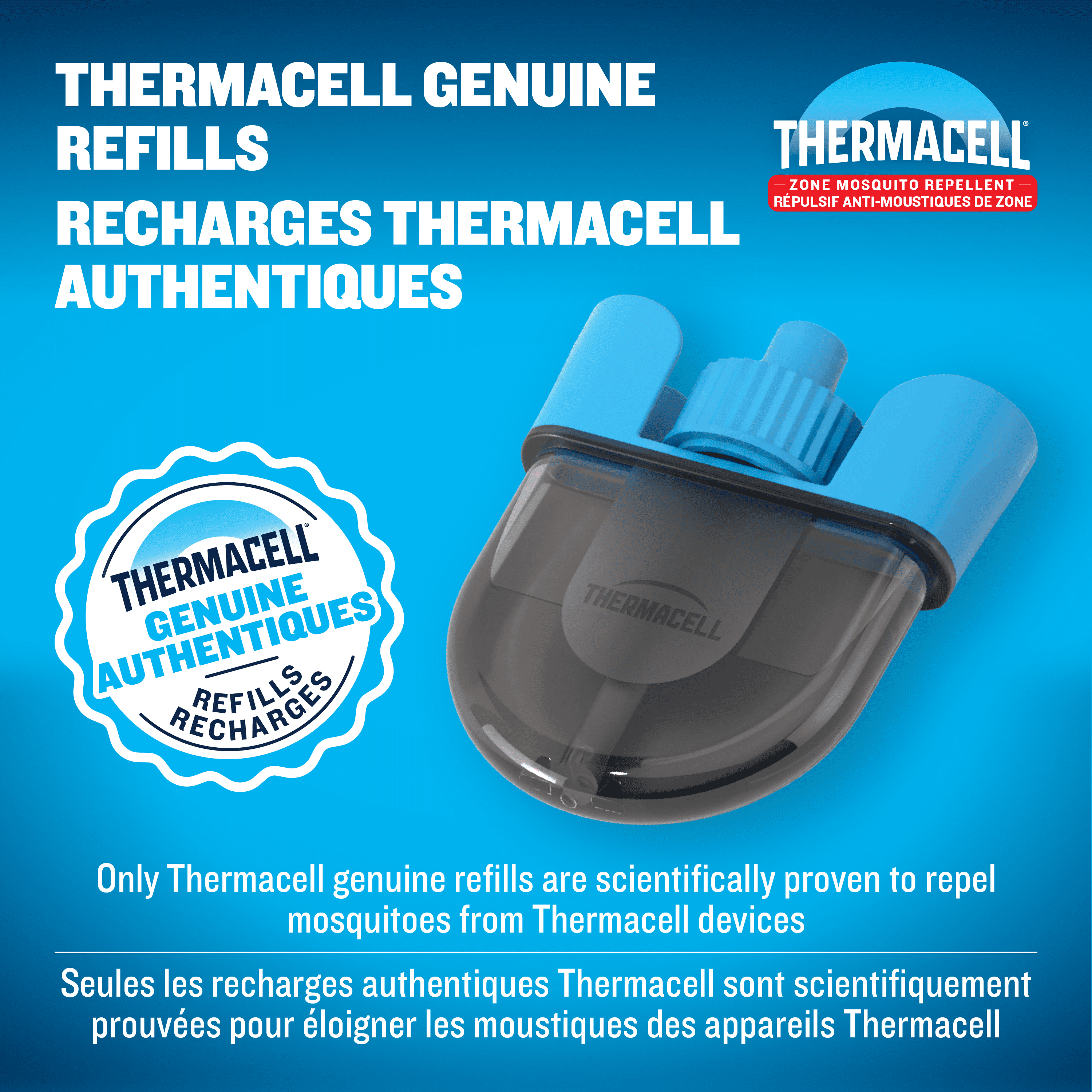 Recharge de répulsif à moustiques rechargeable Thermacell E‑ZoneGuard – paquet de 72 heures