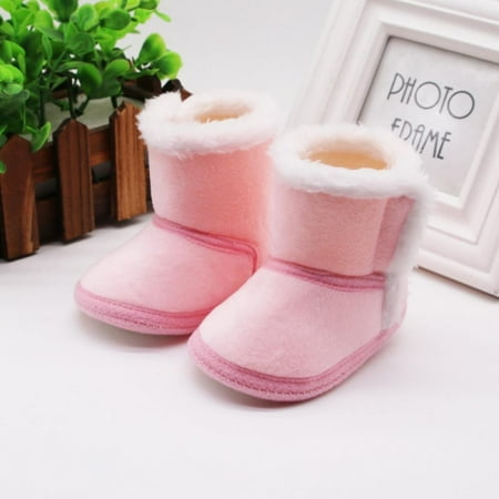 

Promotion!0-18 Month Baby Kids Toddlers Winter Warm Fur Snow Boots Anti-slip Infant Boys Girls Shallow Cotton Hook Loop First Walkers