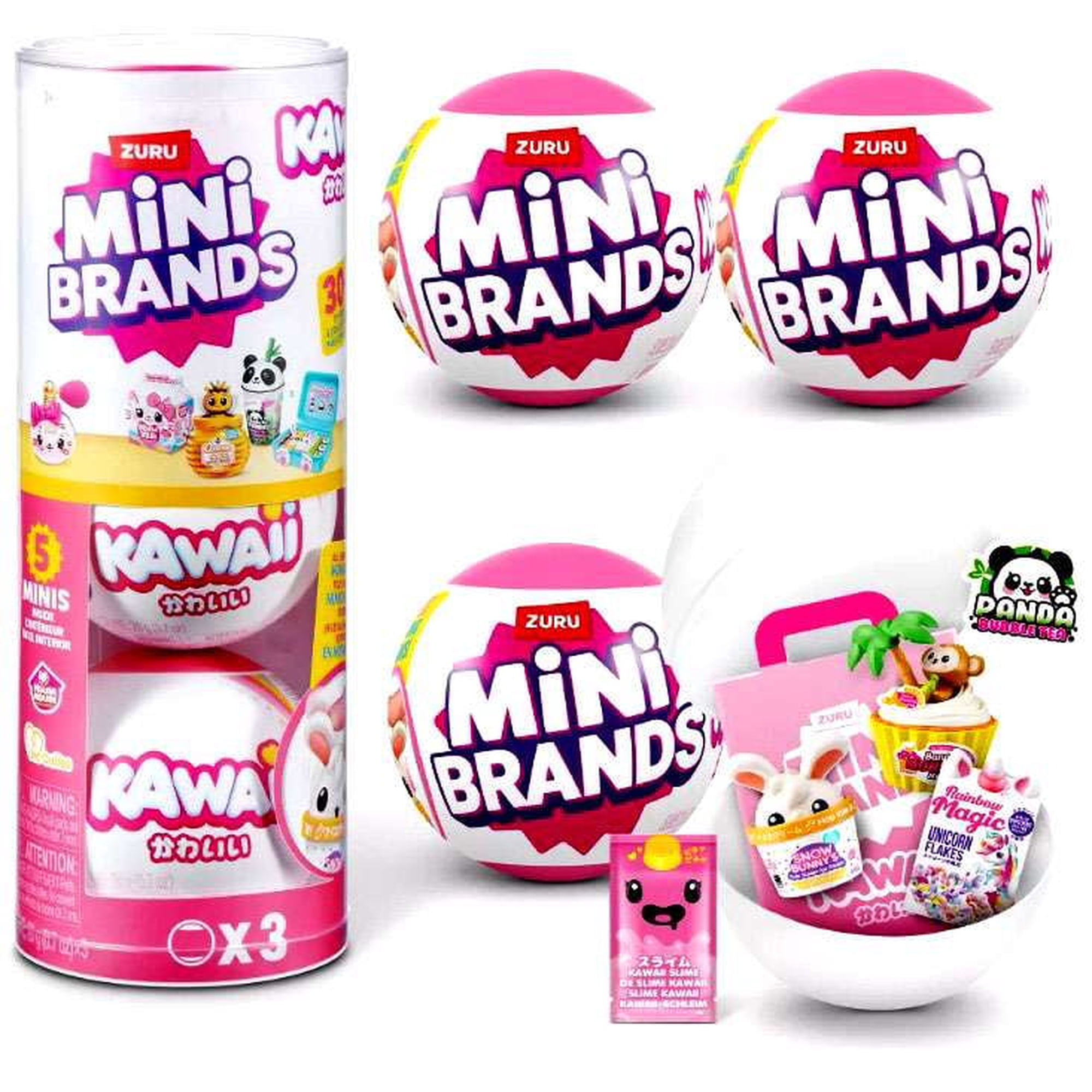 5 Surprise Mini Brands! Kawaii Kuties LOT of 3 Mystery Packs