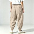 thumbnail image 6 of LYHaoo Boys Washed Crinkle Jogger Pants Loose Fit Casual Trousers For Kids Breathable Soft Elastic Waistband Streetwear School Pants for Boys(Yellow), 6 of 7
