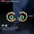 thumbnail image 6 of Blue CZ Cuban Link Chain Tiny Round Stud Earrings for Women Gold Plated Jewelry, 6 of 9
