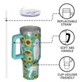 thumbnail image 4 of OBREWU White Poodle Dog and Sunflowers Tumbler with Handle and Lid,White Poodle Dog and Sunflowers 40oz Double Wall Vacuum Insulated Tumbler,Cups Gift for Women and Men, 4 of 7