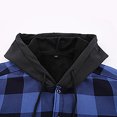 thumbnail image 6 of eileial Men's Full Zip Hooded Flannel Jacket Button Cotton Plaid Jacket Outdoor Coat for Men,Blue XL, 6 of 6