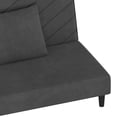 thumbnail image 3 of vidaXL 2-Seater Sofa Bed with Two Pillows Dark Gray Velvet, 3 of 10