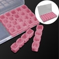 thumbnail image 1 of Gospire Small 28 Grids Box Clear Plastic Jewelry Craft Storage Container Painting Embroidery Diy Art Craft Accessory Organizer Case (Colorful),Pink Storage Case, 1 of 5