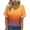 Orange2, variant on Khunlpohl S-5XL Womens Shirts Gradient Short Sleeve V Neck Tee Casual Loose Summer Trendy Tops Tshirts