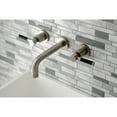thumbnail image 2 of Kingston Brass KS8128DKL Kaiser 2-Handle Wall Mount Bathroom Faucet, Brushed Nickel, 2 of 5