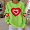 thumbnail image 2 of Yuyuzo Chandails en Molleton pour Femmes Saint-Valentin T-Shirts Graphiques Hauts Décontractés Manches Longues Col Rond Mode Chandail, 2 of 5