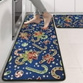 thumbnail image 2 of Kitchen Rugs Sets Of 2,Blue Christmas Candy Cane Pattern Anti Fatigue Kitchen Mat Rugs Non Slip Washable,Decorative Kitchen Floor Mats for Kitchen,Sink,Laundry,17"x47"+17"x47", 2 of 5