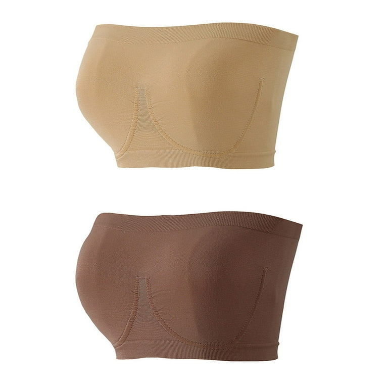 TINAEK Side Control Strapless Bra Plus Size for Women 2 Pack