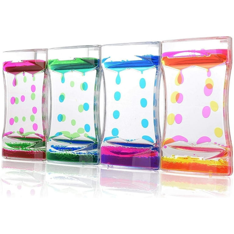 Special Supplies Liquid Motion Bubbler Deluxe Toy 4 Pack Colorful Hourglass Timer with Droplet Movement Sensory Play Cool Home or Desk Decor Walmart