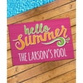 thumbnail image 2 of Personalized Planet 27x18 Hello Summer Doormat with Custom Personalization Printed on Pink Rectangular 1/8” Thick Non Slip Mat for Kitchen Hallway Deck or Porch, 2 of 6
